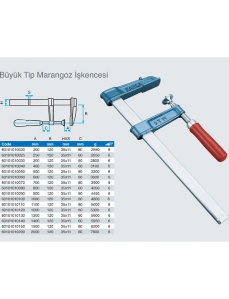KANCA BÜYÜK TİP İŞKENCE MARANGOZ 120 CM