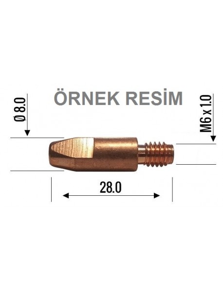 KAYNAK KONTAK MEME UCU M6X0,8MM