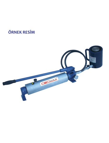 HİDROLİK TEK TESİRLİ DELİKLİ SİLİNDİR + POMPA 20 TON 50 MM